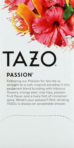 TAZO Passion Herbal Tea Bags,Hot or Iced,Caffeine Free,20 Tea Bags,(Pack of 2) - Bloomnest