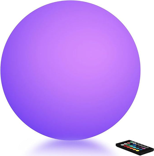 LED Night Light Ball Globe Lamp with Remote 8 Inch 16 RGB Colors Dimmable Mood Lights Rechargeable Outdoor Globe Light for Patio Nursery or Home Decor IP65 Waterproof Ball Light - Bloomnest
