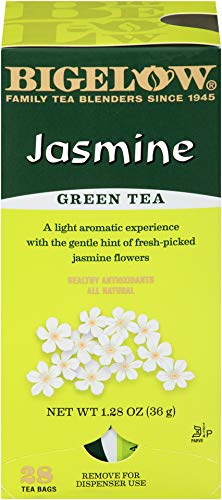 Bigelow Green Tea with Jasmine 28-Count Boxes (Pack of 6) Premium Bagged Jasmine Scented Green Tea Antioxidant-Rich All Natural Medium-Caffeine Tea in Individual Foil-Wrapped Bags - Bloomnest