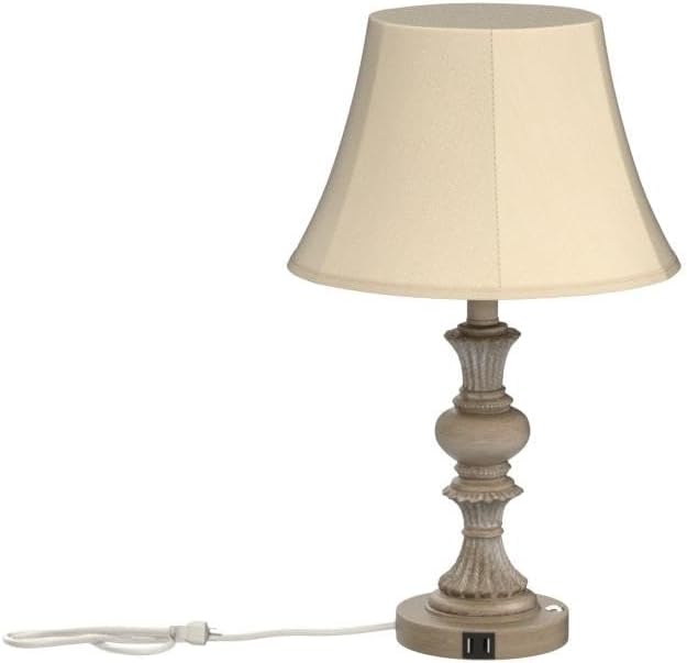 PARTPHONER Touch Control Table Lamp Set of 2, 3-Way Dimmable Bedside Nightstand Lamp with 2 USB Charging Ports, Rustic Farmhouse Desk Lamp with Faux Silk Shade for Living Room, Bedroom - Washed White - Bloomnest