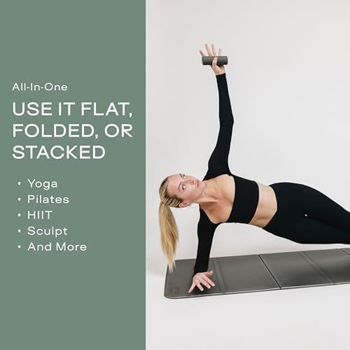 Stakt The Original Foldable Yoga Mat, Premium Fitness & Multi-Purpose Workout Mat with Non-Slip Surface, Portable & Lightweight for Studio or Home Use, As Seen on Shark Tank - Bloomnest