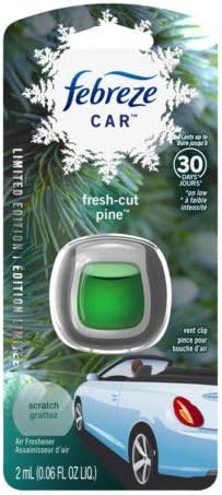 Febreze Car Vent Clip Air Freshener - Fresh-Cut Pine - Holiday Collection 2017 - Net Wt. 0.06 FL OZ (2 mL) Per Vent Clip - Pack of 2 Vent Clips - Bloomnest