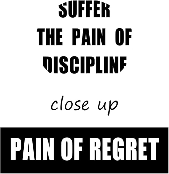 WYJDFART Motivational Poster Suffer Discipline Pain or Regret Pain Inspirational Wall Art Printed Canvas Artwork for Home School Bedroom Office Living Room Framed Ready to Hang [12" W X 18" H] - Bloomnest