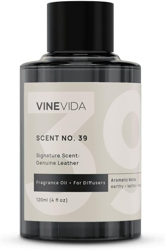 VINEVIDA Genuine Leather Fragrance Oil for Cold Air Diffusers, Essential Oils for Diffuser Oil Refill & Air Freshener Room Spray - 4 Fl Oz - Bloomnest