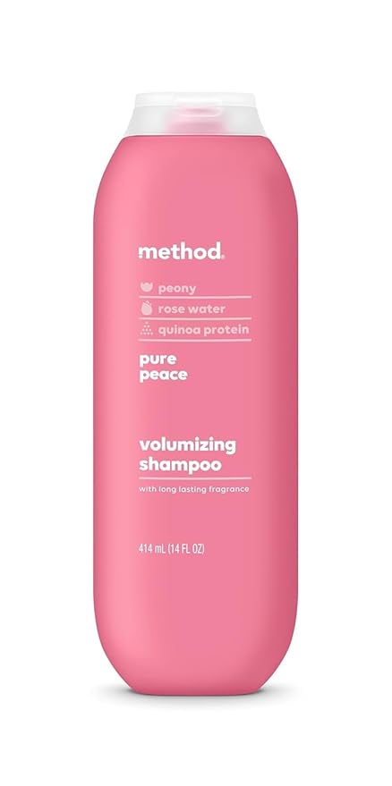 Method Volumizing Shampoo, Pure Peace with Rose, Peony, and Pink Sea Salt Scent Notes, Paraben and Sulfate Free, 14 oz (Pack of 1) - Bloomnest