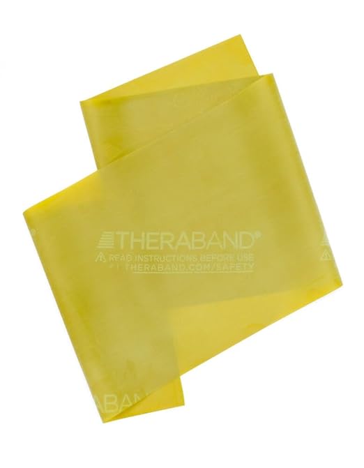 THERABAND Resistance Bands, 6 Yard Roll Professional Latex Elastic Band For Upper Body, Lower Body, & Core Exercise, Physical Therapy, Pilates, Home Workouts, & Rehab, Yellow, Thin, Level 2 - Bloomnest