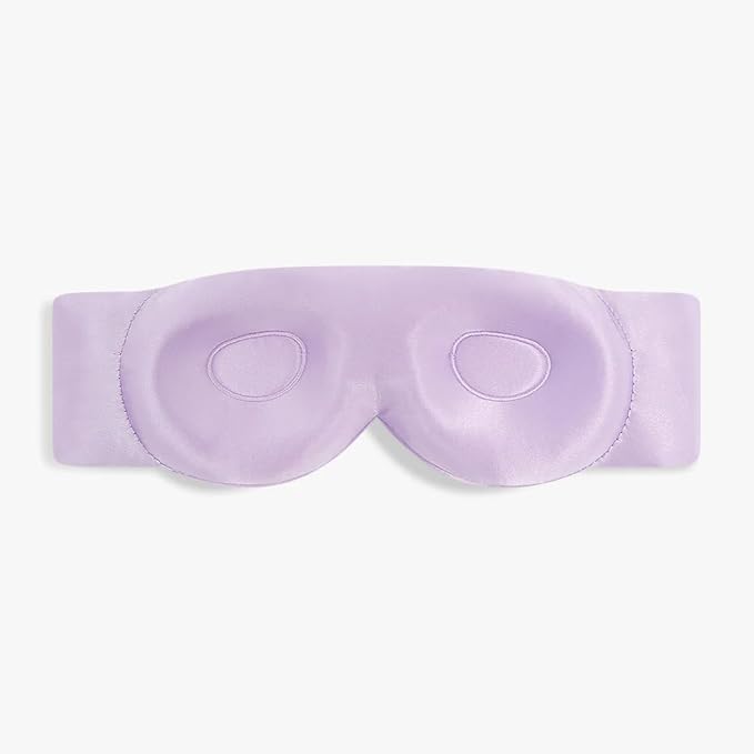 Dore & Rose Aura Sleep Mask, 100% Light Blocking Mulberry Silk Eye Mask (23 Momme), Extra Room for Lashes, Reduces Eye Bags & Dark Circles, Adjustable Travel Deep Sleep Mask for Men & Women (Purple)