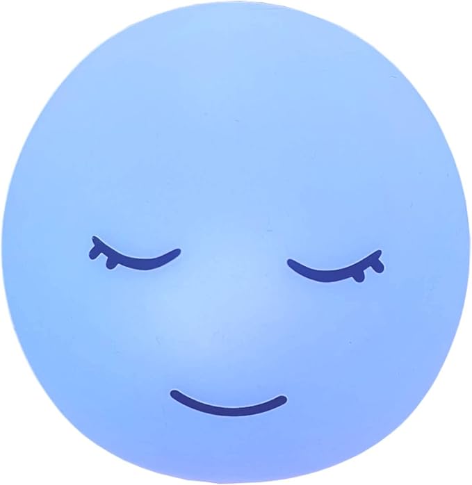 Breathing lamp Guided Visual Meditation Tool for Mindfulness, Slow Your Breathing & Calm Your Mind for Stress & Anxiety Relief, 3 Color and 478 Seconds Breathing Mode Silicone Cute Smiley face lamp YeeBeny
