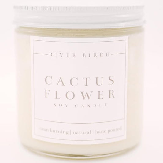 River Birch Candles Cactus Flower Scented Candle | Premium, All-Natural, Non-Toxic, Soy Candles | 16oz 90 Hr Burn Time | Cozy Relaxing Gifts for Home - Bloomnest