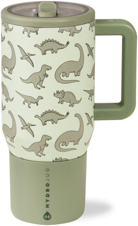 HydroJug Kids - 20 oz Insulated Kids Water Bottle with Flip Straw & Handle | Leak-Proof & Durable | Perfect for School, Sports, Lunch, Travel & Camp, Dinosaur - Bloomnest