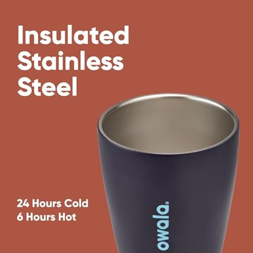 Owala SmoothSip Insulated Stainless Steel Coffee Tumbler, Reusable Iced Coffee Cup, Hot Coffee Travel Mug, Perfect for Cappuccino, BPA Free, 10 oz, Navy (Telescope Tales) Owala