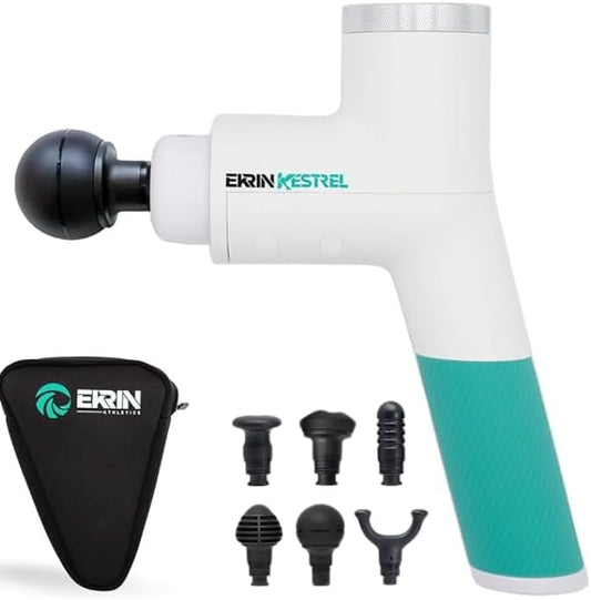 Ekrin Athletics White Kestrel Percussive Massager - Enhanced Precision & Comfort for Elite Muscle Recovery & Wellness - Relieve Sore Muscles and Stiffness - Bloomnest