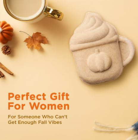 Pumpkin Spice Latte Bath Bomb for Women & Girls – Luxury Fall Bath Bombs (Giftable Packaging) - Natural & Relaxing Fall Gift - Vanilla, Cinnamon & Pumpkin Scented - Holiday Gift for Women - Bloomnest