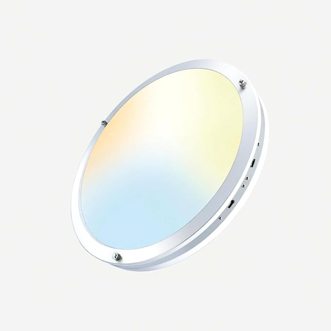 LEDYOND 15in 5CCT Dimmable LED Ceiling Light Fixture, 2000 Lumens Flush Mount LED Bedroom Ceiling Light, Frequency Adjustable Low Profile Ceiling Lamps for Kitchen, Satin Nickel - Bloomnest