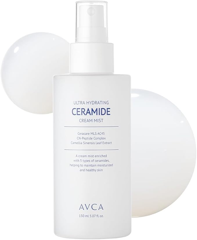 AVCA Ultra Hydrating Ceramide Cream Mist – Milky Face Mist with 5 Ceramides for Deep Moisture, Soothing & Dewy Glow, Lightweight Moisture-Boosting Facial Spray for All Skin Types (5.07 fl oz) - Bloomnest