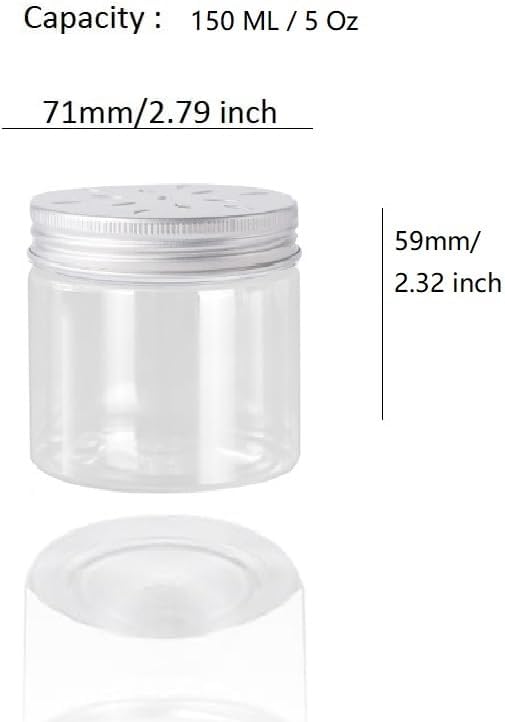 6 pcs 150ml 5 OZ 3 Styles Scented Beads Container Air Freshener Solid Perfume Aroma Diffuser Empty Storage Containers with Hollow Lids Round Jars Sample for Aromatherapy (6) - Bloomnest