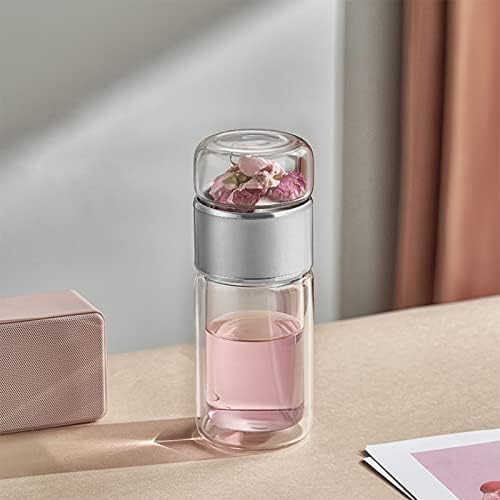 Yosoo Health Gear Tea Infuser Bottle, 420ml Tea Flood Cup Glass Water Bottle Double Wall Borosilicate Travel Tea Tumbler with Stainless Steel Filter Leakage Proof Water Separation Tea Mug - Bloomnest