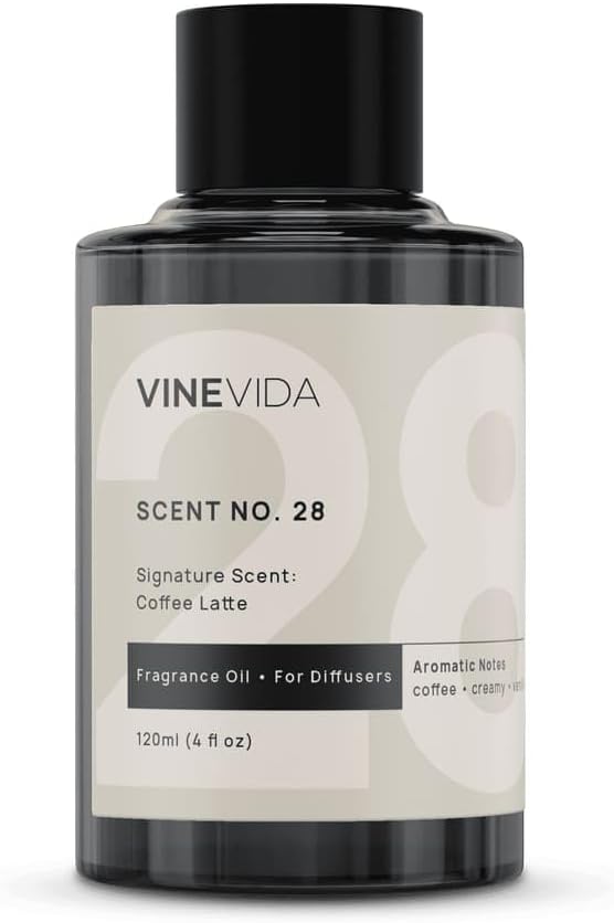 VINEVIDA [4 Fl Oz] Coffee Latte Fragrance Oil for Cold Air Diffusers, Essential Oils for Diffuser Oil Refill & Air Freshener Room Spray - Bloomnest
