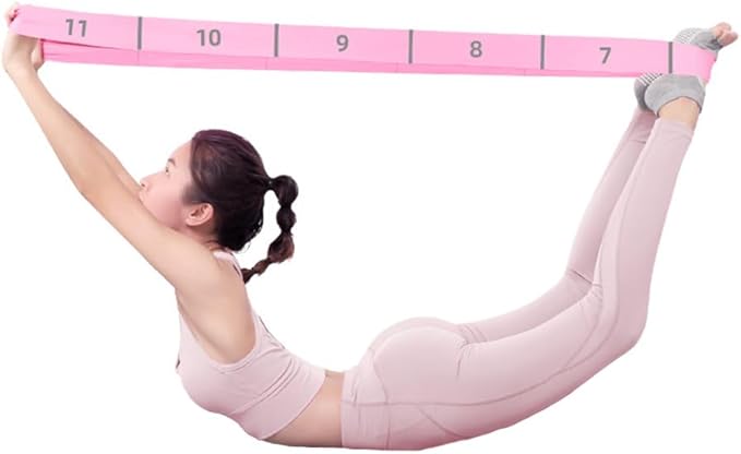 11 Loops Stretch band - Yoga, Pilates, Ballet, and Physical Therapy Stretching strap for Flexibility, Leg Stretching, and Exercise - Durable Stretching equipment for Dance and Fitness - Bloomnest