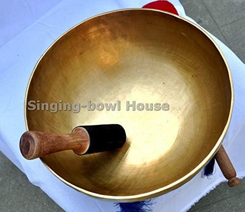 10" Large Master Healing Hand hammered Tibetan Singing Bowl ~ Great for Meditation, Yoga, Sound Bath, Mindfulness, Relaxation ~ Cushion, Wooden Mallet & Drumstick Included - Bloomnest