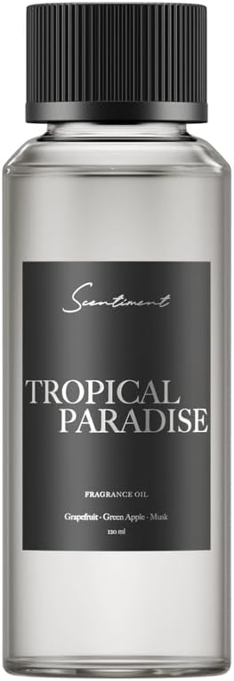 Scentiment Diffuser Oil - Tropical Paradise | Aromatherapy Fragrance Inspired by 5-Star Hotels | Luxurious Scent with Notes of Grapefruit, Green Apple, Musk (120 mL) Scentiment