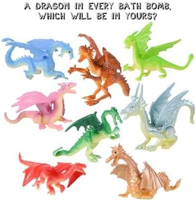 Dragon Bath Bombs for Kids with Surprise Toys Inside (6 Pack) - Large Bubble Bomb, Gentle and Safe, USA Made, Birthday Gift for Boys and Girls by Two Sisters - Bloomnest