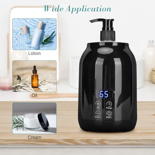 Essential Oil Heater Kit, 110-240V Professional Lotion Warmer Dispenser Heated LED Display Temperature Adjust Single Massage Oil Bottle Warmer for Home Beauty Spa Salon (US Plug) - Bloomnest