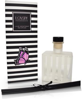 LOVSPA Reed Diffuser Set, Red Currant Scented Oil Diffuser with Sticks, Home Fragrance Accessories for Bathroom Shelf Decor, Aroma Diffusers for Home or Office Desk, USA Made - Bloomnest