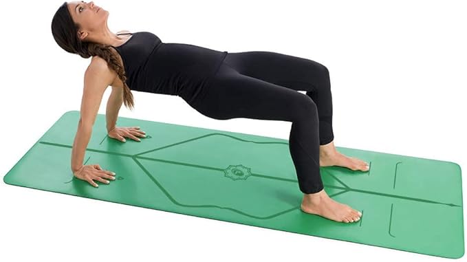 Liforme Original Yoga Mat – Free Yoga Bag Included - Patented Alignment System, Warrior-like Grip, Non-slip, Eco-friendly, sweat-resistant, long, wide, 4.2mm thick mat for comfort - Bloomnest