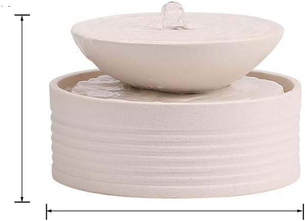 Outdoor and Indoor Tabletop Desktop Fountain Water Feature Waterfall mini Watering p d c Home Decoration Office (S080 White) - Bloomnest