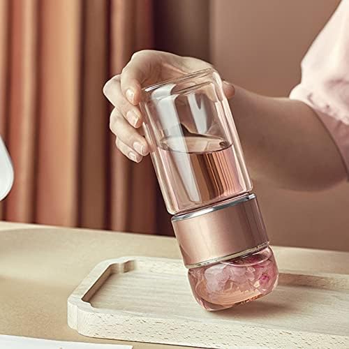 Yosoo Health Gear Tea Infuser Bottle, 420ml Tea Flood Cup Glass Water Bottle Double Wall Borosilicate Travel Tea Tumbler with Stainless Steel Filter Leakage Proof Water Separation Tea Mug - Bloomnest
