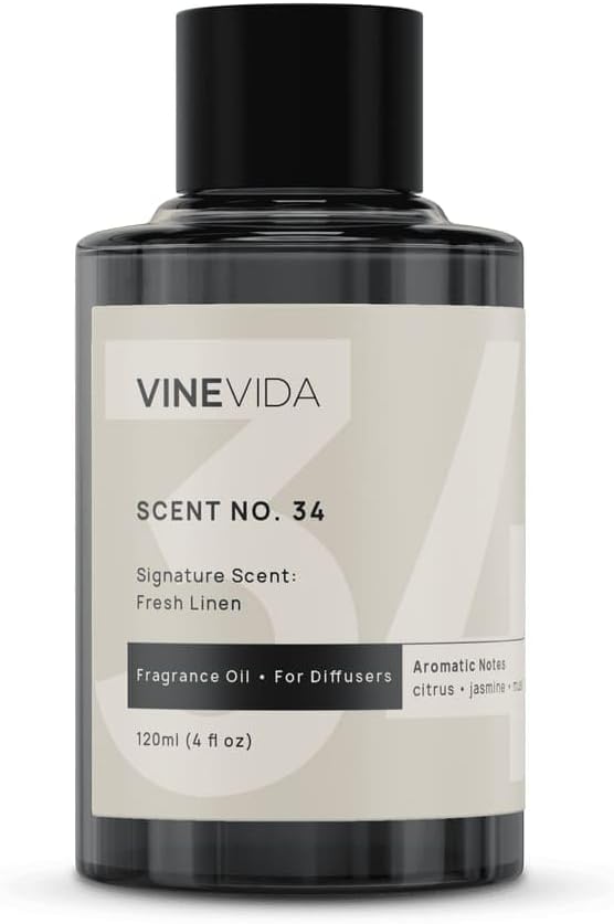 VINEVIDA Fresh Linen Fragrance Oil for Cold Air Diffusers - 4 Fl Oz - Essential Oils for Diffuser Oil Refill & Air Freshener Room Spray - Bloomnest