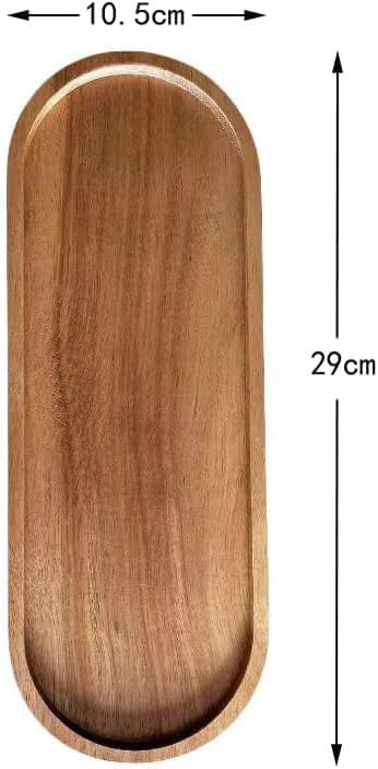 2 Pack Solid Wood Serving Platters and Trays of Natural Wood with Edge,Rectangular Avoid Sliding and Spilling Food (Walnut Trays x 2Pack) (Acacia Wood Platters 2 Pack) - Bloomnest