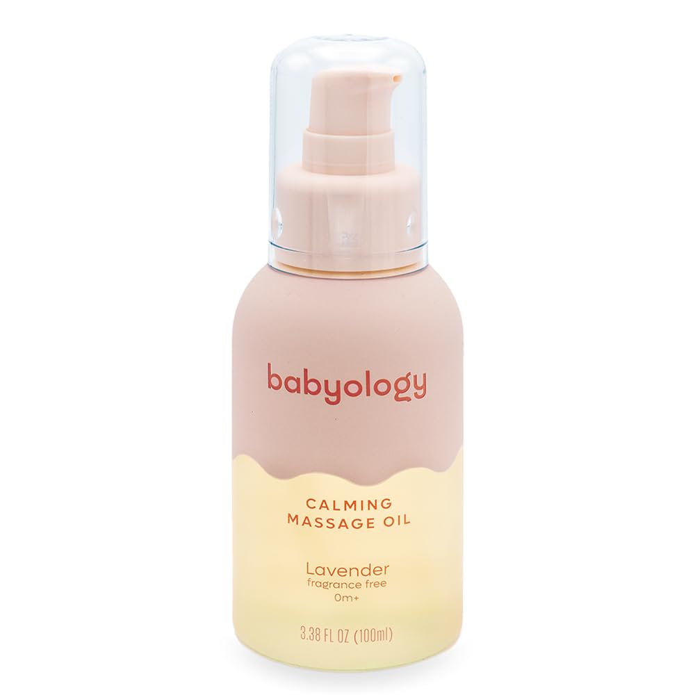 Babyology - Calming baby oil for Newborn with Baby essential oils - 3,38 Fl. Oz (100ml) - Lavender - Nourishing and Moisturizing Massage for Bonding