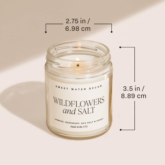 Sweet Water Decor Hello Fall Candle, Autumn Scented Notes of Cider, Cinnamon Cloves, & Nutmeg, 40+ Hour Burn Time, Non-Toxic Soy Wax Blend, Poured in The USA, Cotton Wick, 9oz Glass Jar with Gold Lid - Bloomnest