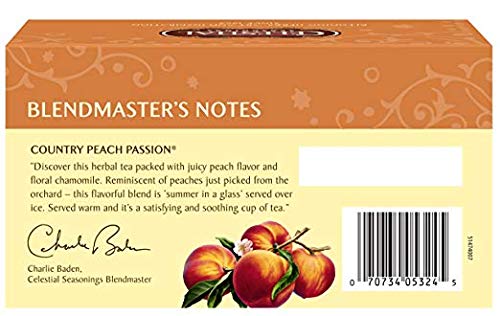 Celestial Seasonings Country Peach Passion Herbal Tea, 20 Tea Bags Box (Pack of 2) - Bloomnest