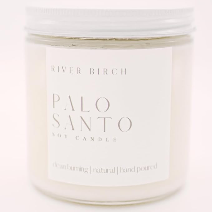 River Birch Candles Palo Santo Scented Candle | Premium, All-Natural, Non-Toxic, Soy Candles | 16oz 90 Hr Burn Time | Cozy Relaxing Gifts for Home - Bloomnest