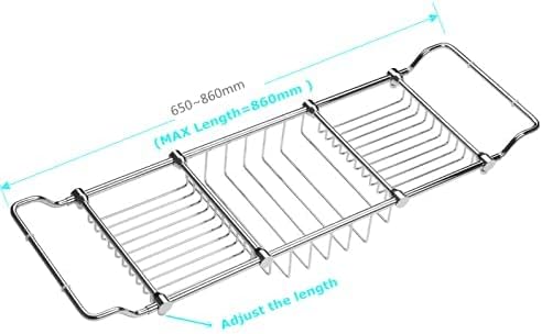 Brass Over Bathtub Racks Expandable Bath Caddy for The Elegant Tub Chrome Polished - Bloomnest