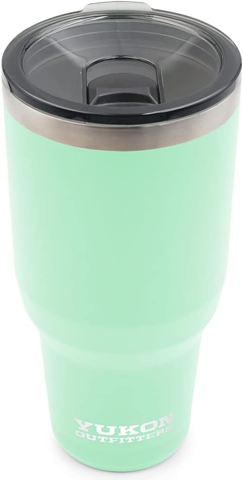 Yukon Outfitters Freedom High Grade 18/8 Corrosion-Resistant Stainless Steel Double Wall Vacuum Insulated Tumbler (40oz / 1183ml) - 8.8" H x 4.2" Top Dia. / 3" Bottom Dia., Mint - Bloomnest