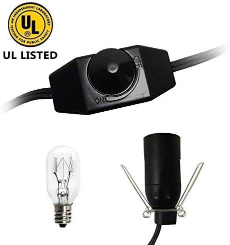 haraqi Himalayan Salt Lamp Cords with Dimmer Switch,Original Replacement Cords and 25 Watt Bulbs for Salt Rock Lamp,UL Listed Cords(2 Cords and 2 Bulbs)