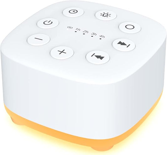Meditation White Noise Sound Machine 30 Soothing Sounds with 32 Volume Control 12 Night Light 5 Timers Portable Sleep Machine for Travel Powered by AC or USB Sleep Therapy for Baby Kids Adults (White) - Bloomnest