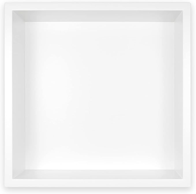 Stainless Steel Shower Niche 12" X 12" White No Tile Needed Niche Shower Recessed Wall Niches for Bathroom Storage Over Mount Installation - Bloomnest