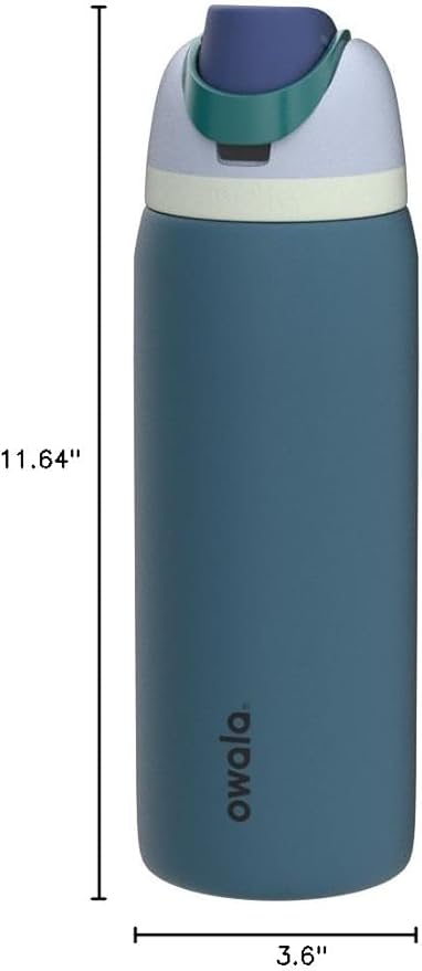 Owala FreeSip Insulated Stainless Steel Water Bottle with Straw, BPA-Free Sports Water Bottle, Great for Travel, 40 Oz, Denim Owala