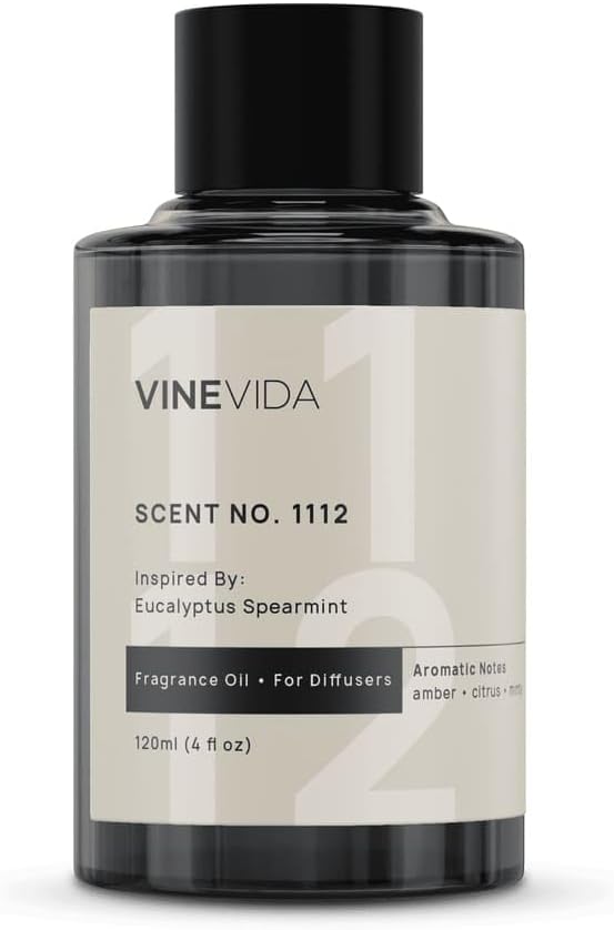 VINEVIDA [4 Fl Oz] Scent NO. 1112 Fragrance Oil for Cold Air Diffusers, Aromatic Notes of Amber Citrus Spearmint, Essential Oils for Diffuser Oil Refill & Air Freshener Room Spray - Bloomnest