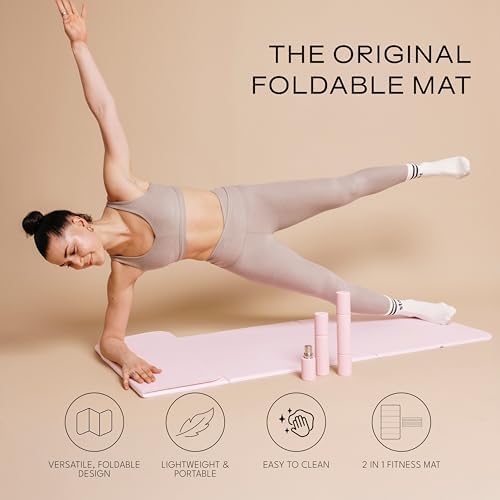 Stakt The Original Foldable Yoga Mat, Premium Fitness & Multi-Purpose Workout Mat with Non-Slip Surface, Portable & Lightweight for Studio or Home Use, As Seen on Shark Tank - Bloomnest