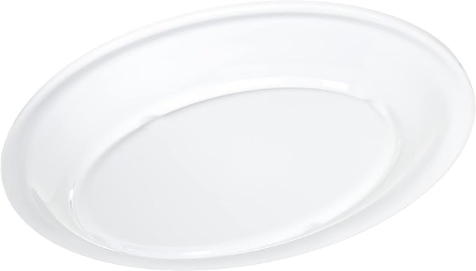 Carlisle FoodService Products Kingline Plastic Oval Platter Oval Tray for Home and Restaurant, Melamine, 12 x 9 Inches, White - Bloomnest