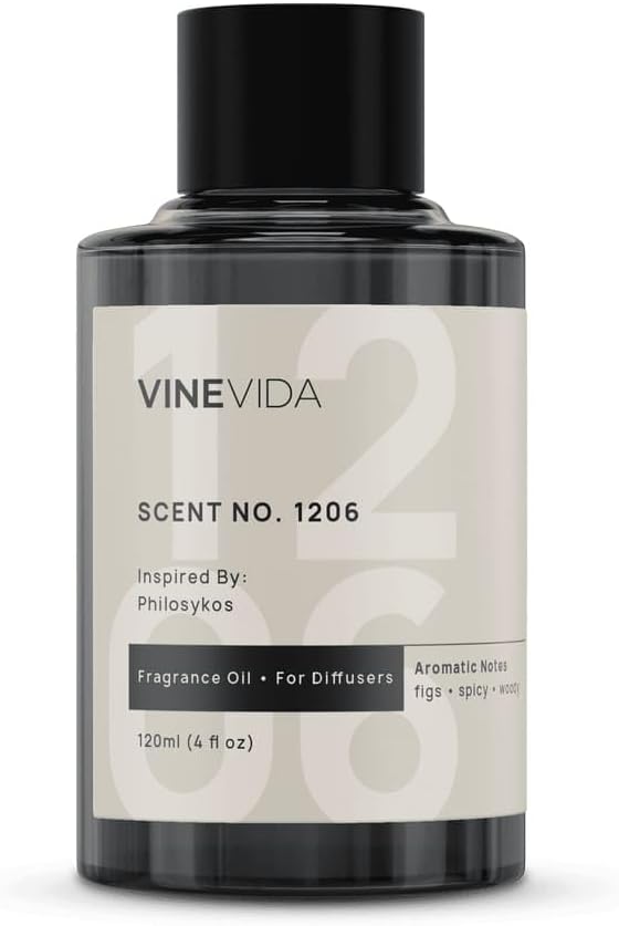 VINEVIDA [4 Fl Oz] Scent NO. 1206 Fragrance Oil for Cold Air Diffusers, Aromatic Notes of Fig Fruit Wood Black Pepper, Essential Oils for Diffuser Oil Refill & Air Freshener Room Spray - Bloomnest