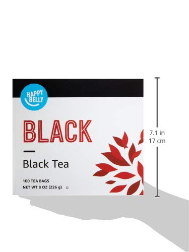 Amazon Brand - Happy Belly Tea Bags, Black, 100 Count (Previously Solimo) (Pack of 2) - Bloomnest