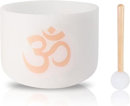 Singing Bowls 432hz C Note 8-Inch Crystal Singing Bowl With A Free Mallet And O-Ring For Sound Healing, Meditation, Yoga, And Sound Baths