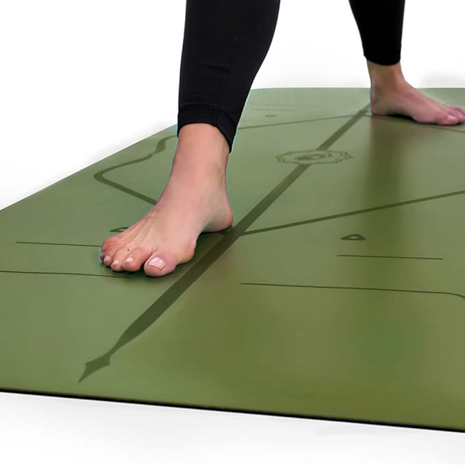 Liforme Original Yoga Mat – Free Yoga Bag Included - Patented Alignment System, Warrior-like Grip, Non-slip, Eco-friendly, sweat-resistant, long, wide, 4.2mm thick mat for comfort - Bloomnest